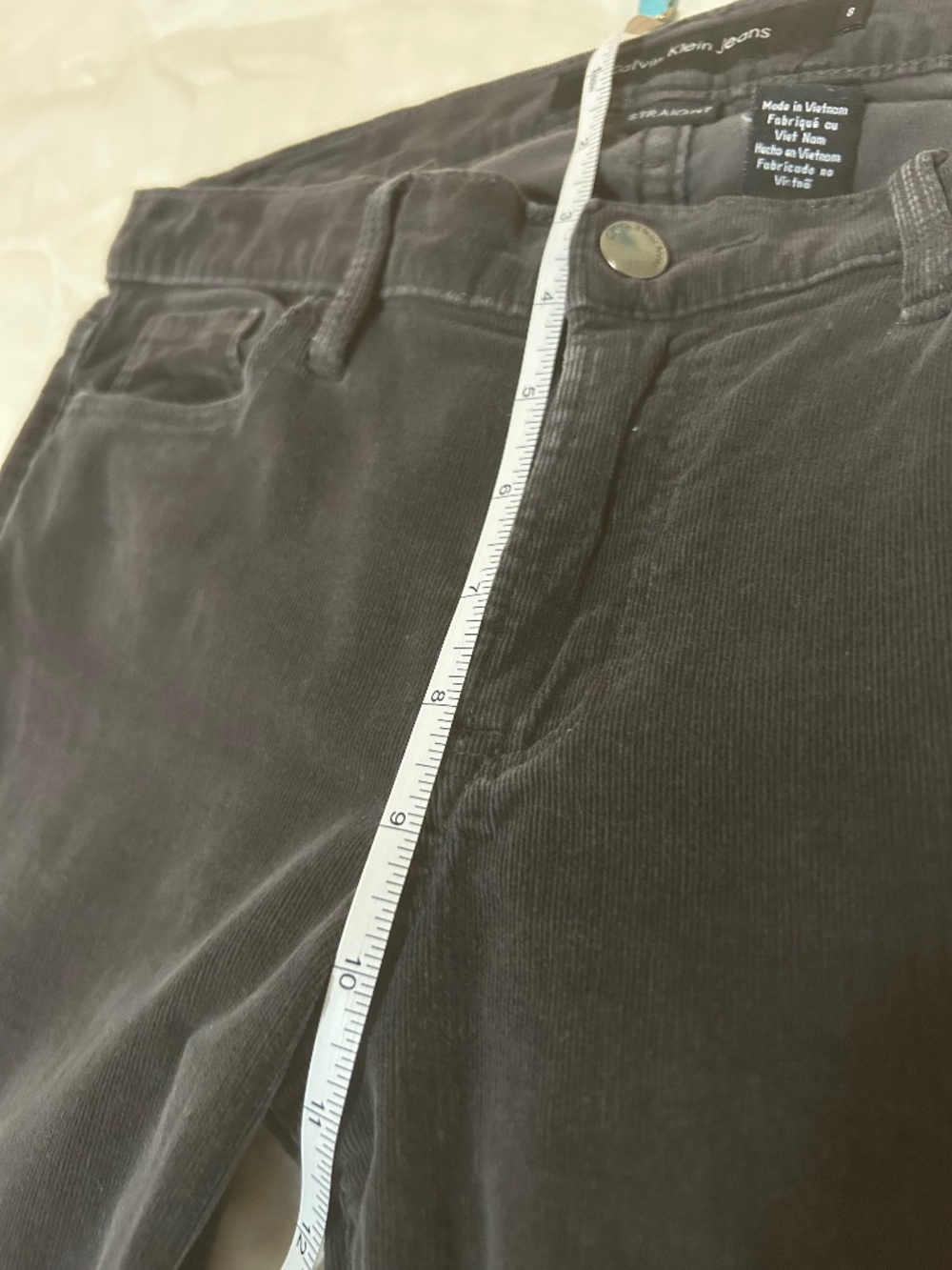 Calvin Klein Jeans Washed Black Corduroy Straight Leg Pants Size 8 - Picture 7 of 13